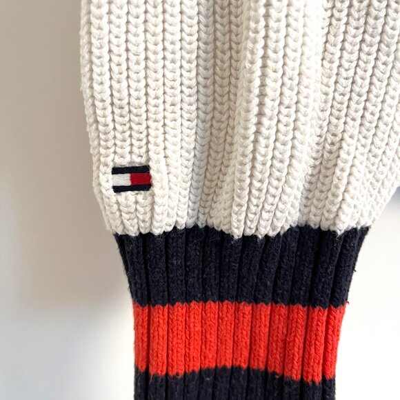 Tommy Hilfiger Varsity Stripe V-Neck Cotton Tennis Sweater - Picture 4 of 5